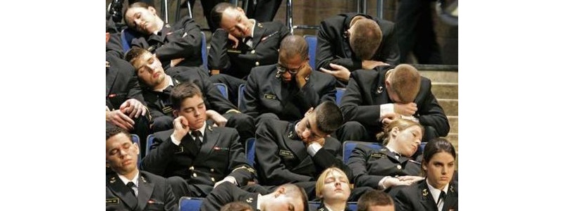 Asleep at a concert